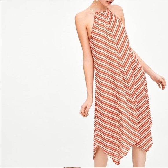 Zara Striped Halter neck dress (orange) - Picture 3 of 4